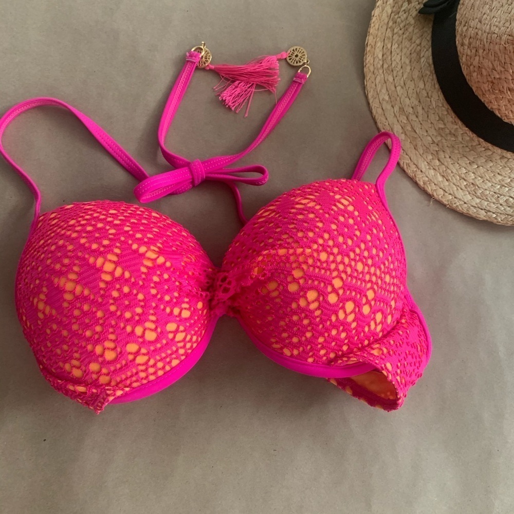 🇺🇸 Pink & Orange Bikini Top